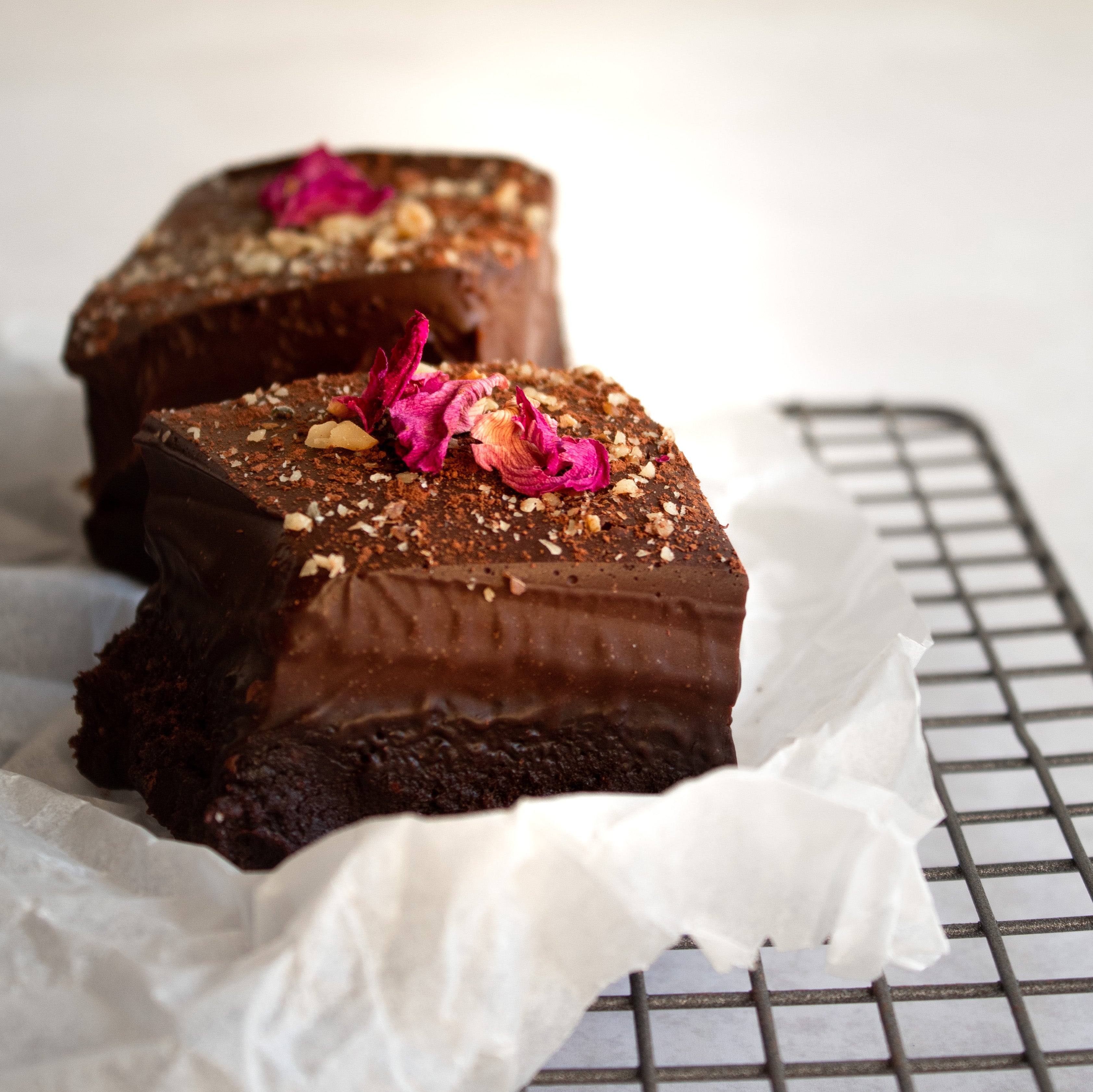 No-Bake Vegan Brownies & Chocolate Ganache Frosting - RAW Nutritional