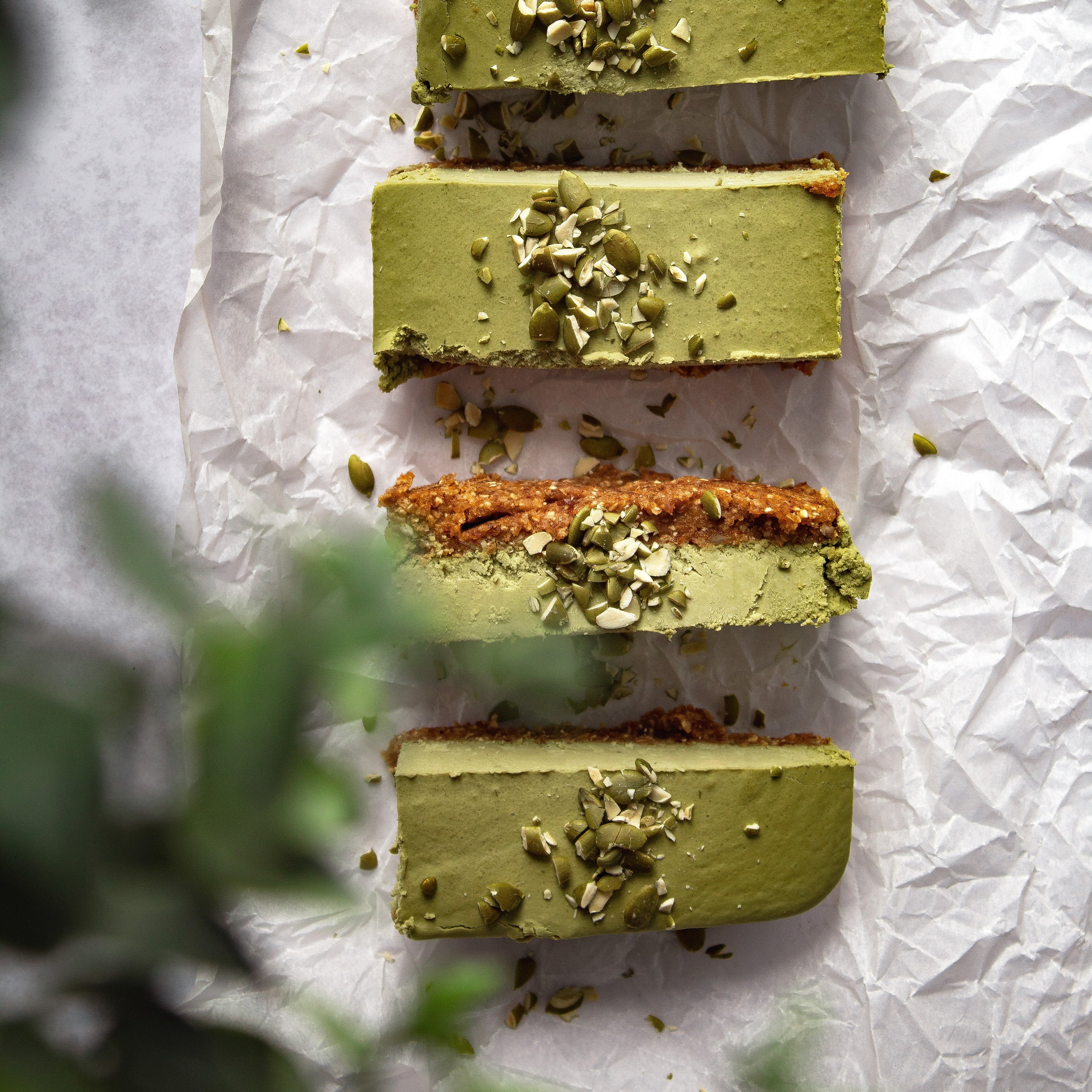 Raw Vegan Matcha Cheesecake Bars - RAW Nutritional