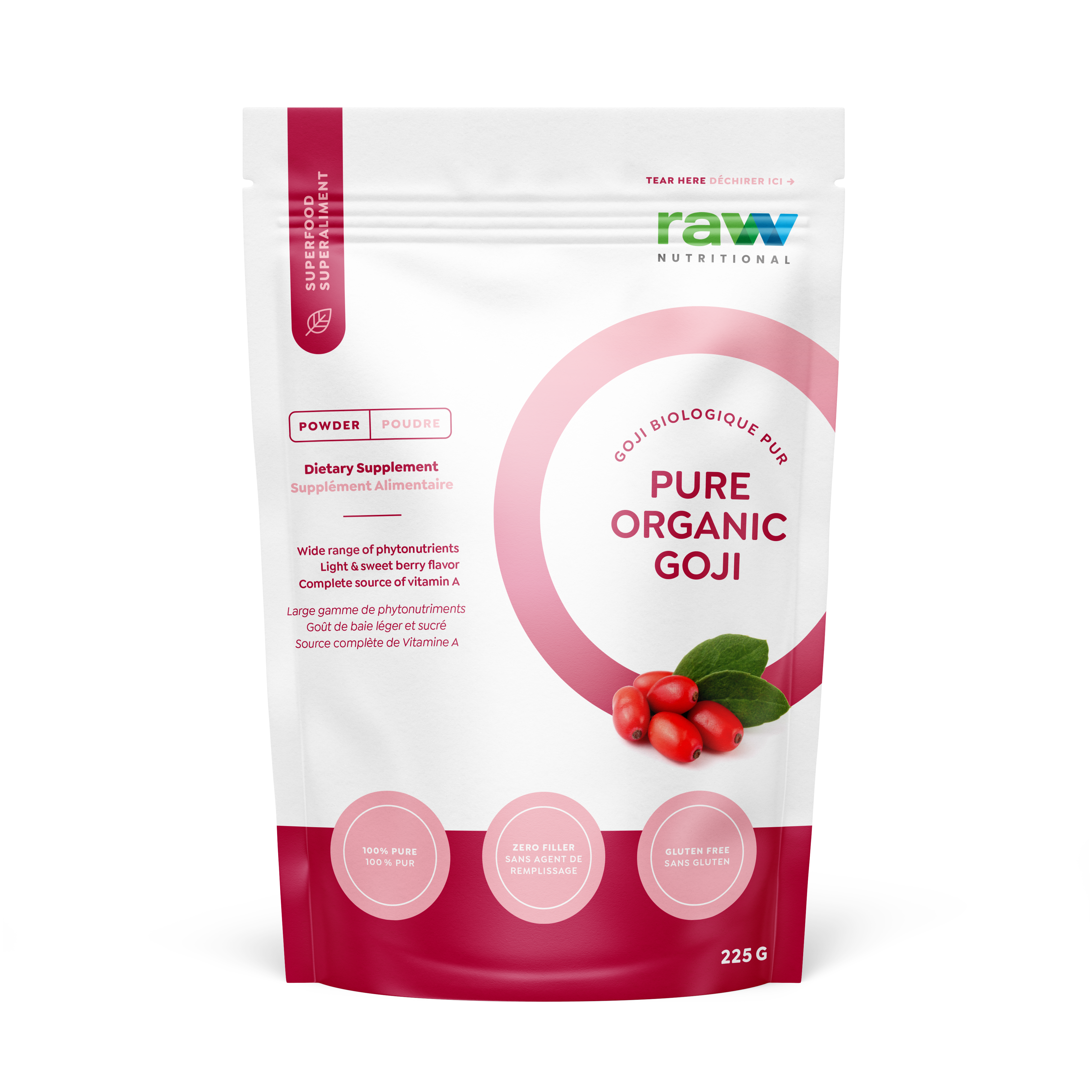 Organic goji berry powder top